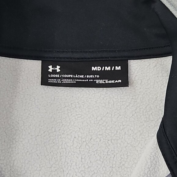 Under Armour Coldgear Loose Men's Size M 1/4 Zip Pullover Grey Activewear EUC LN - Picture 4 of 13